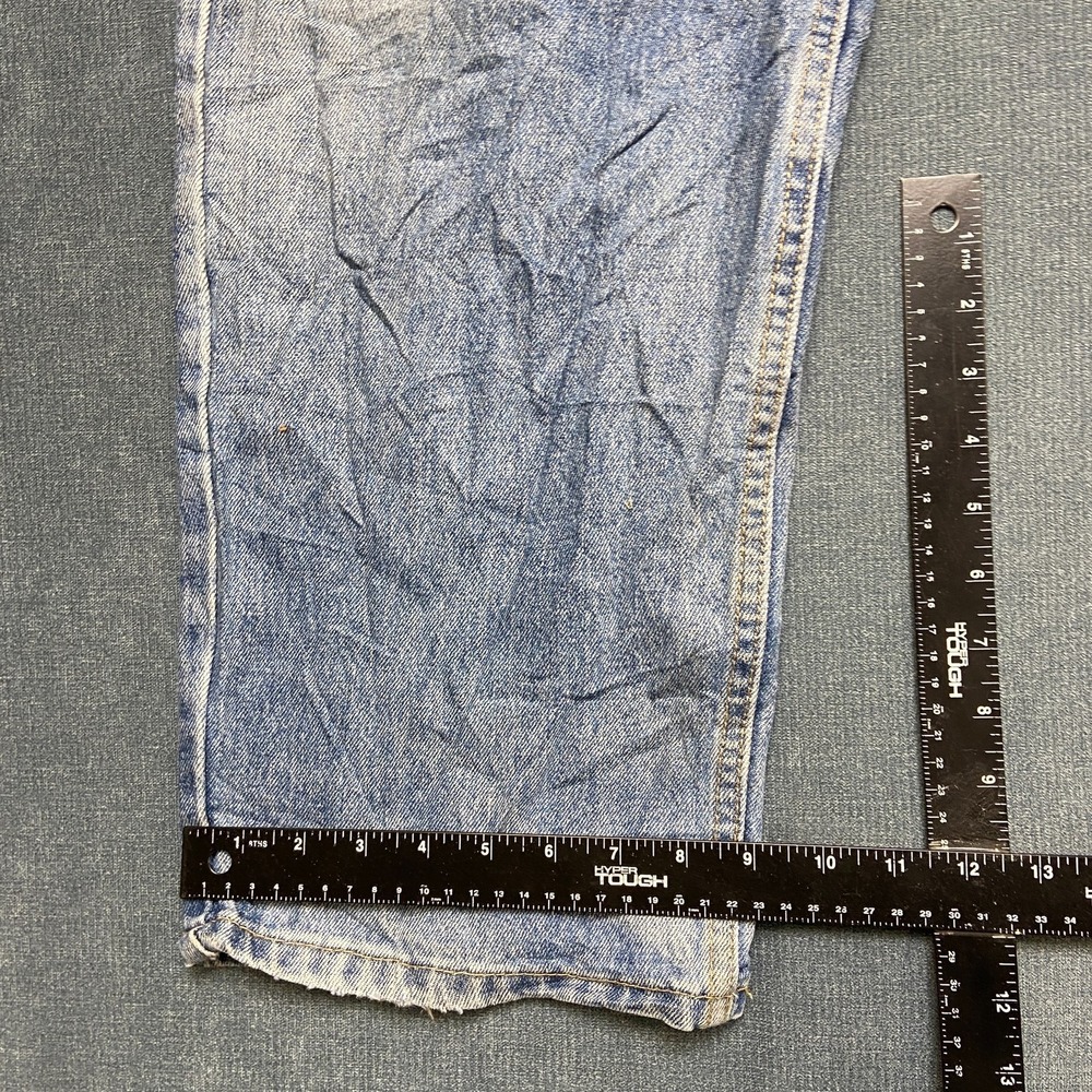 Levi's 550 Jeans Men 44x34 Blue Denim Light Wash Straight Relaxed Fit Whiskering - Picture 12 of 15